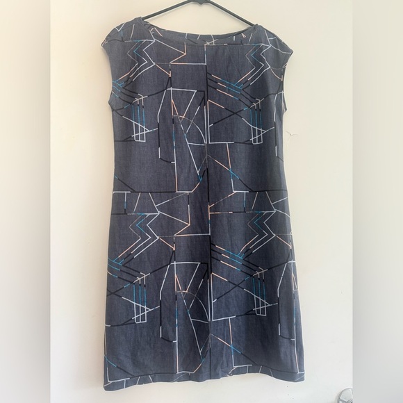 prAna Sanna Shift Dress Size S Jigsaw Geometric Purple Boatneck Stretch - Picture 2 of 4